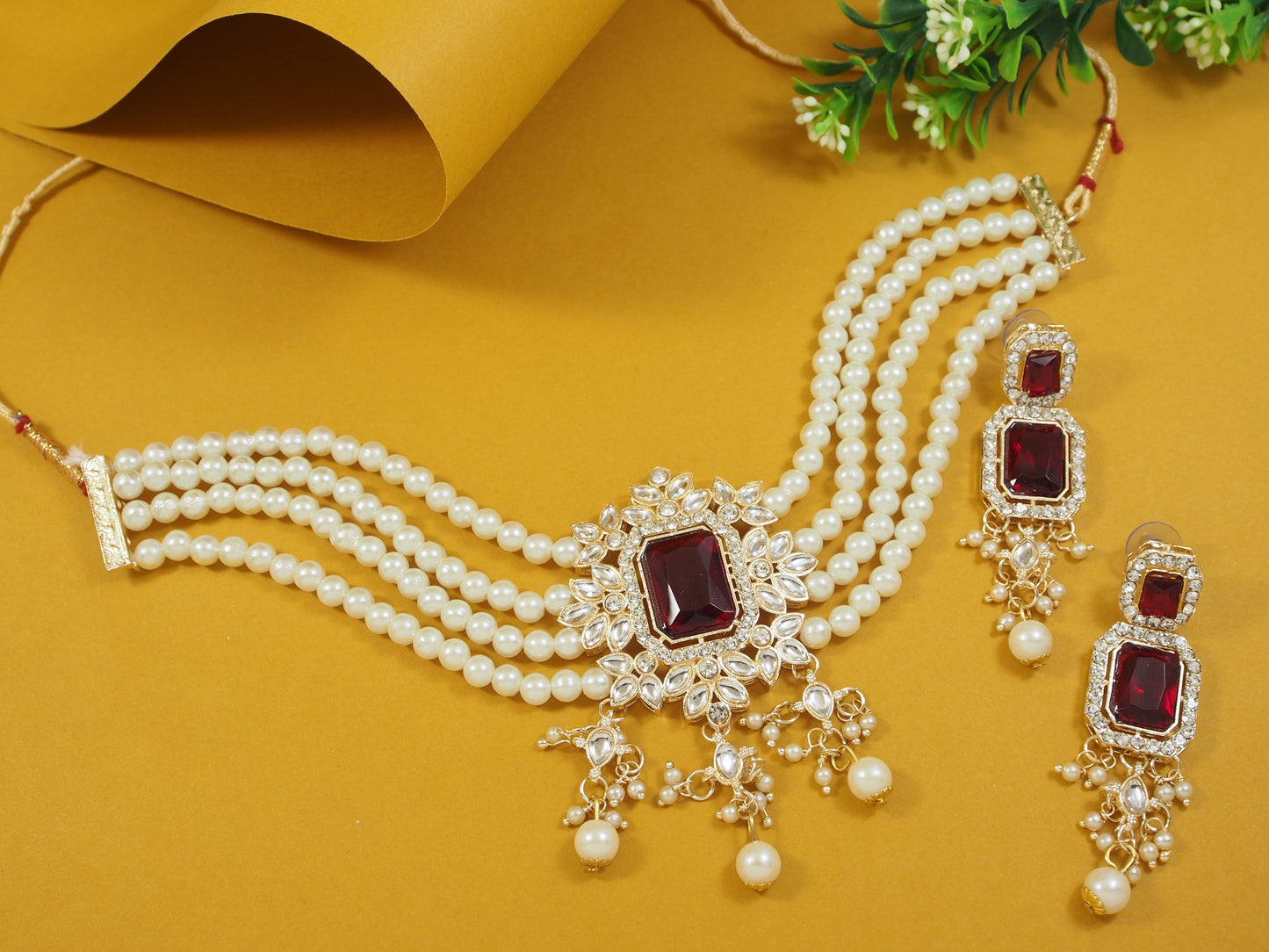 Fashion Choker Gold Plated Jewellery Set