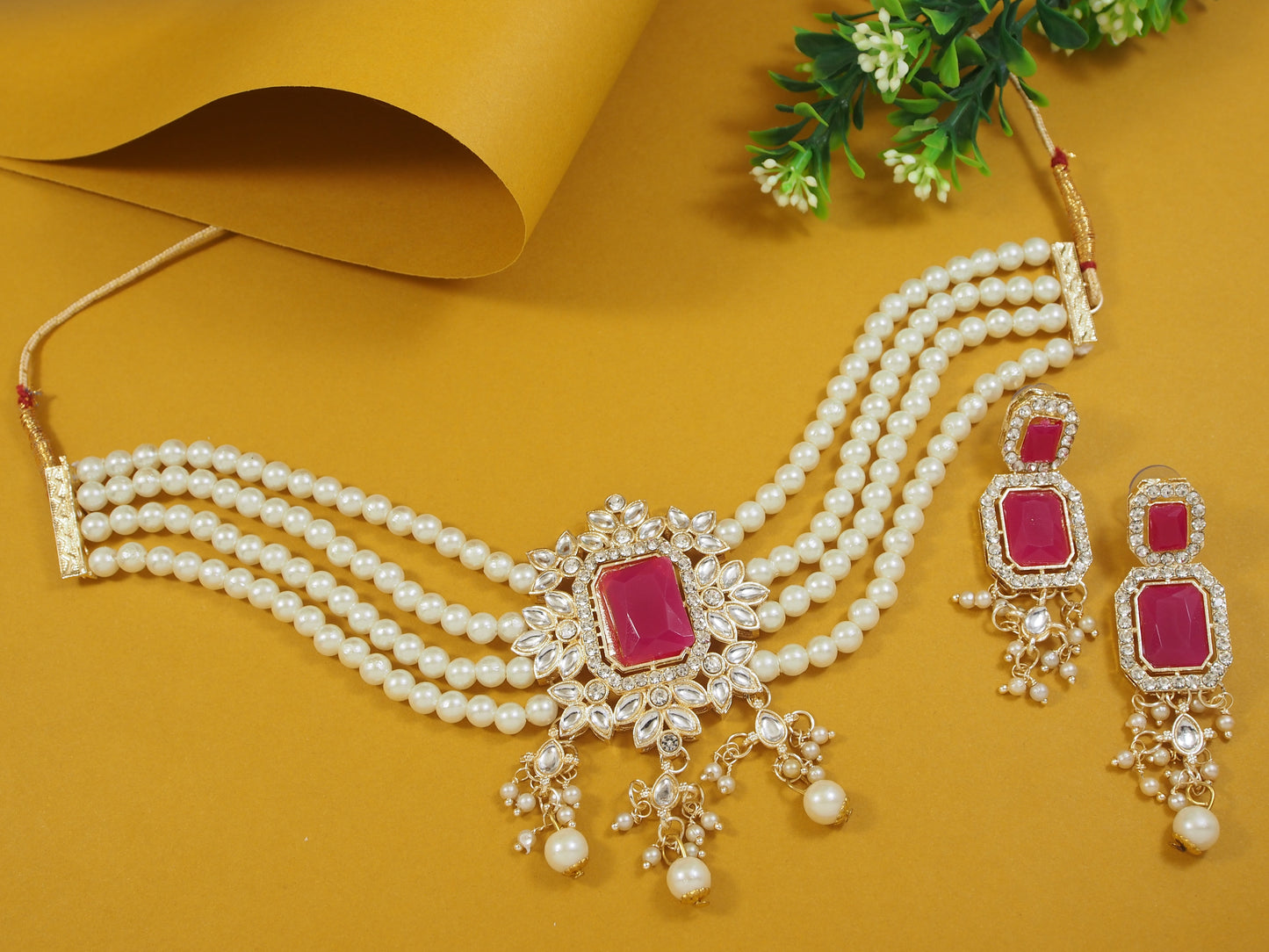 Fashion Choker Gold Plated Jewellery Set