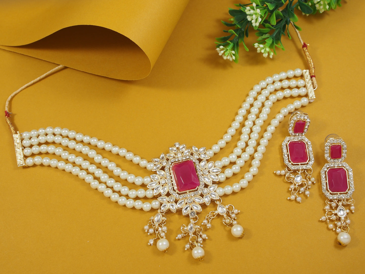 Fashion Choker Gold Plated Jewellery Set