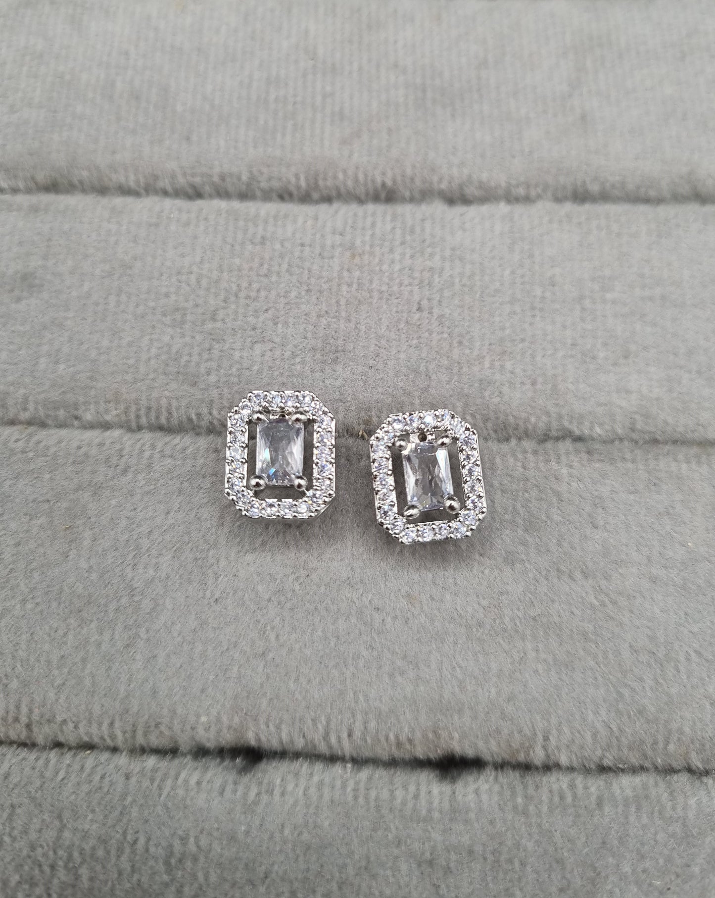 Floral & Geometric Baguette American Diamond Choker Set
