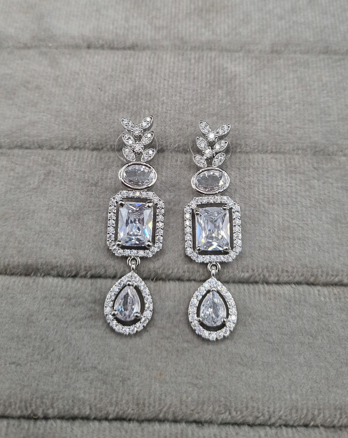 Layered American Diamond Necklace & Earring Set