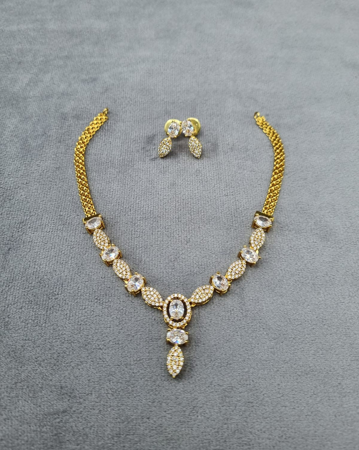 Vibrant Multi-Stone Necklace with Matching Studs