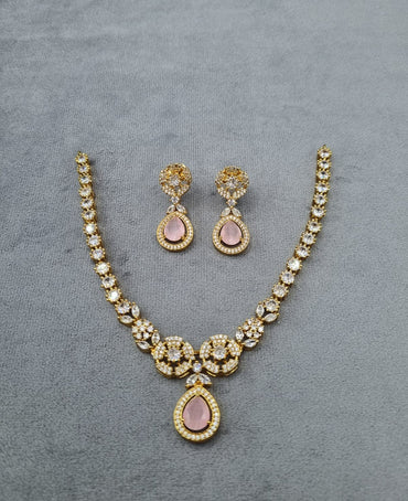 Teardrop Pendant Necklace & Matching Drop Earrings