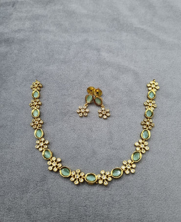 Gold-Tone Oval & Floral AD Jewelry Set