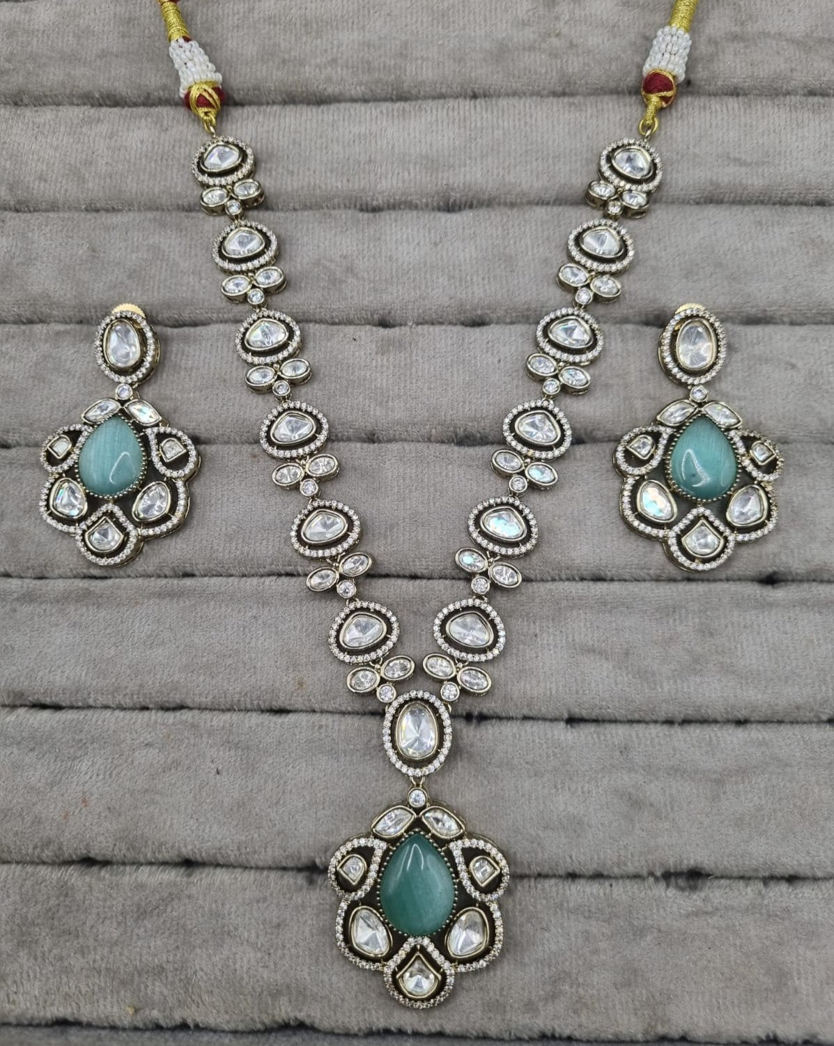 Heritage AD Blush Pink Long Necklace Set
