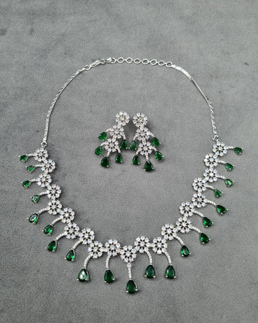 The Sapphire Radiance AD Necklace & Earring Set