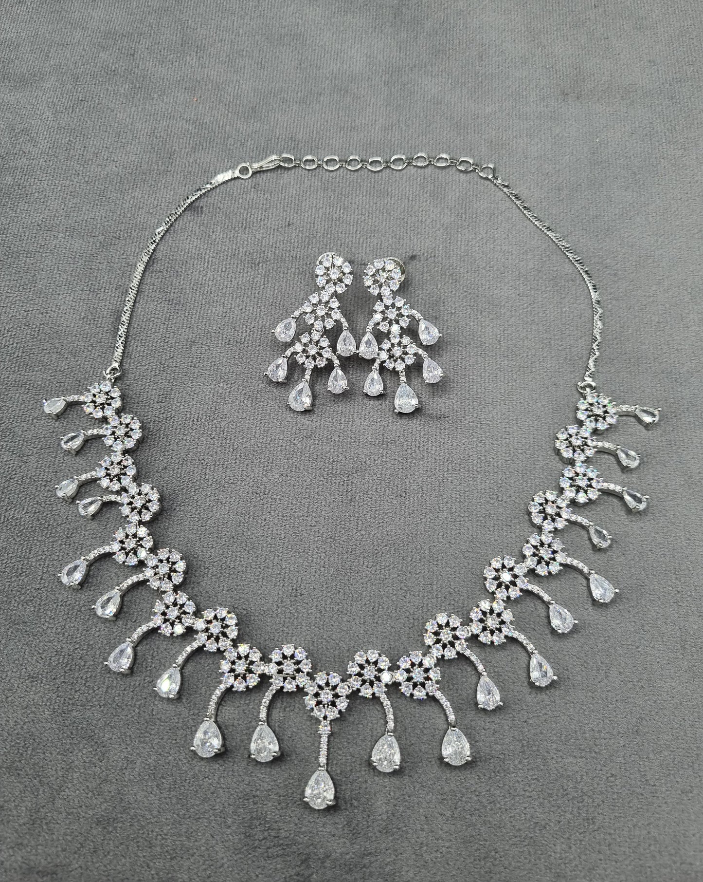 The Sapphire Radiance AD Necklace & Earring Set