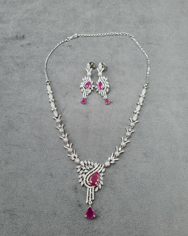 Imperial White American Diamond Teardrop Jewelry Set