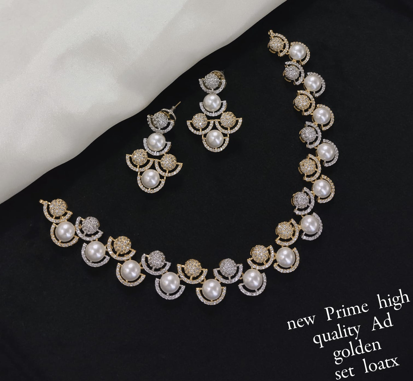 Gold Plated American Diamond Jewellery Set