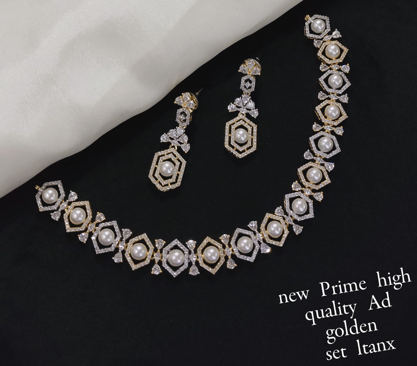 Gold Plated American Diamond Jewellery Set