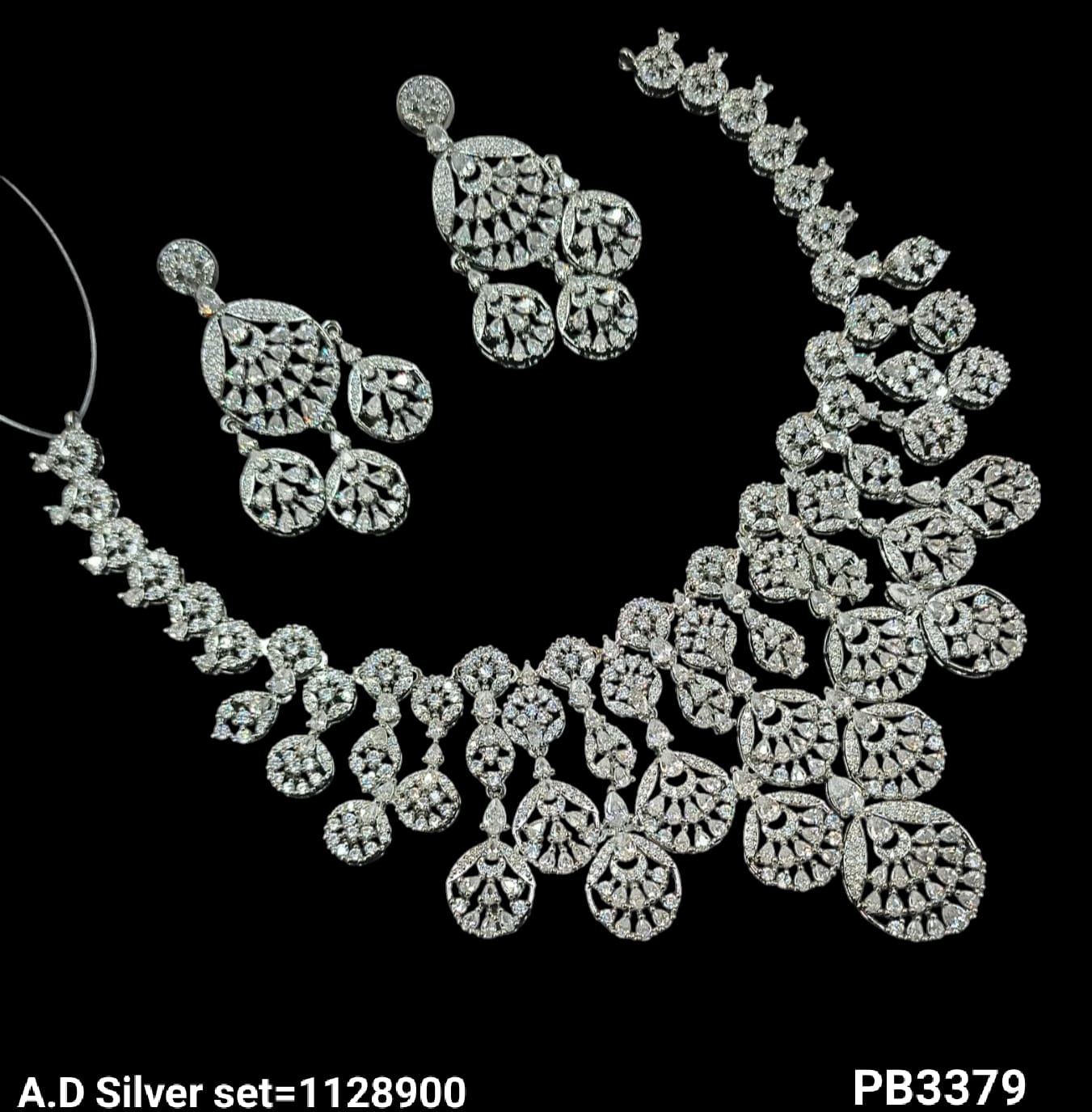 American Diamond Bridal Stylish Studded Necklace Set
