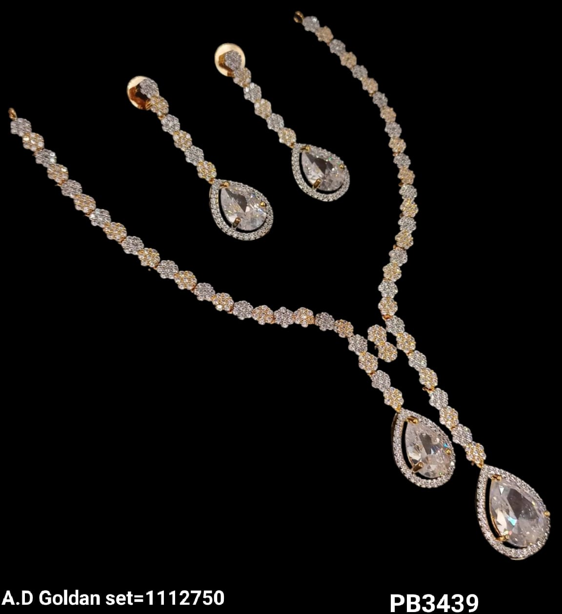 American Diamond Gold Plated Necklace Set