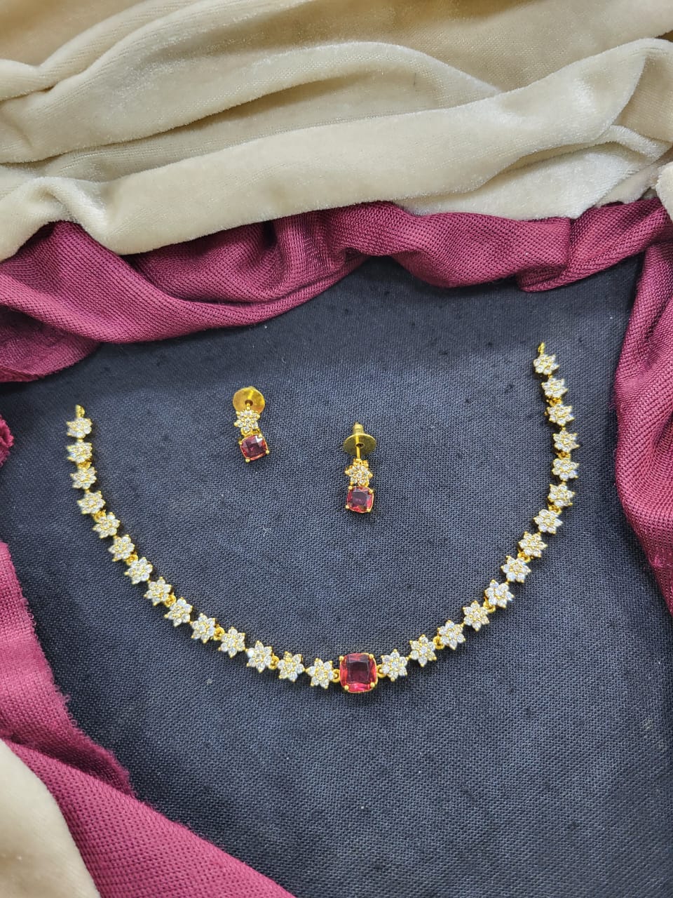 Delicate Design Necklace and Matching Earrings Set