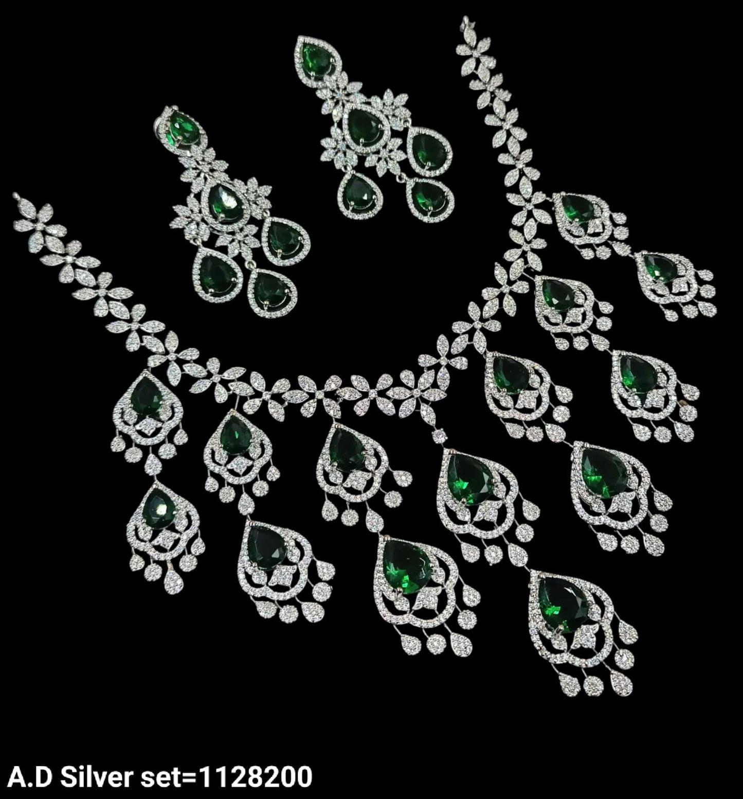 American Diamond Silver Plated Jewellery Set
