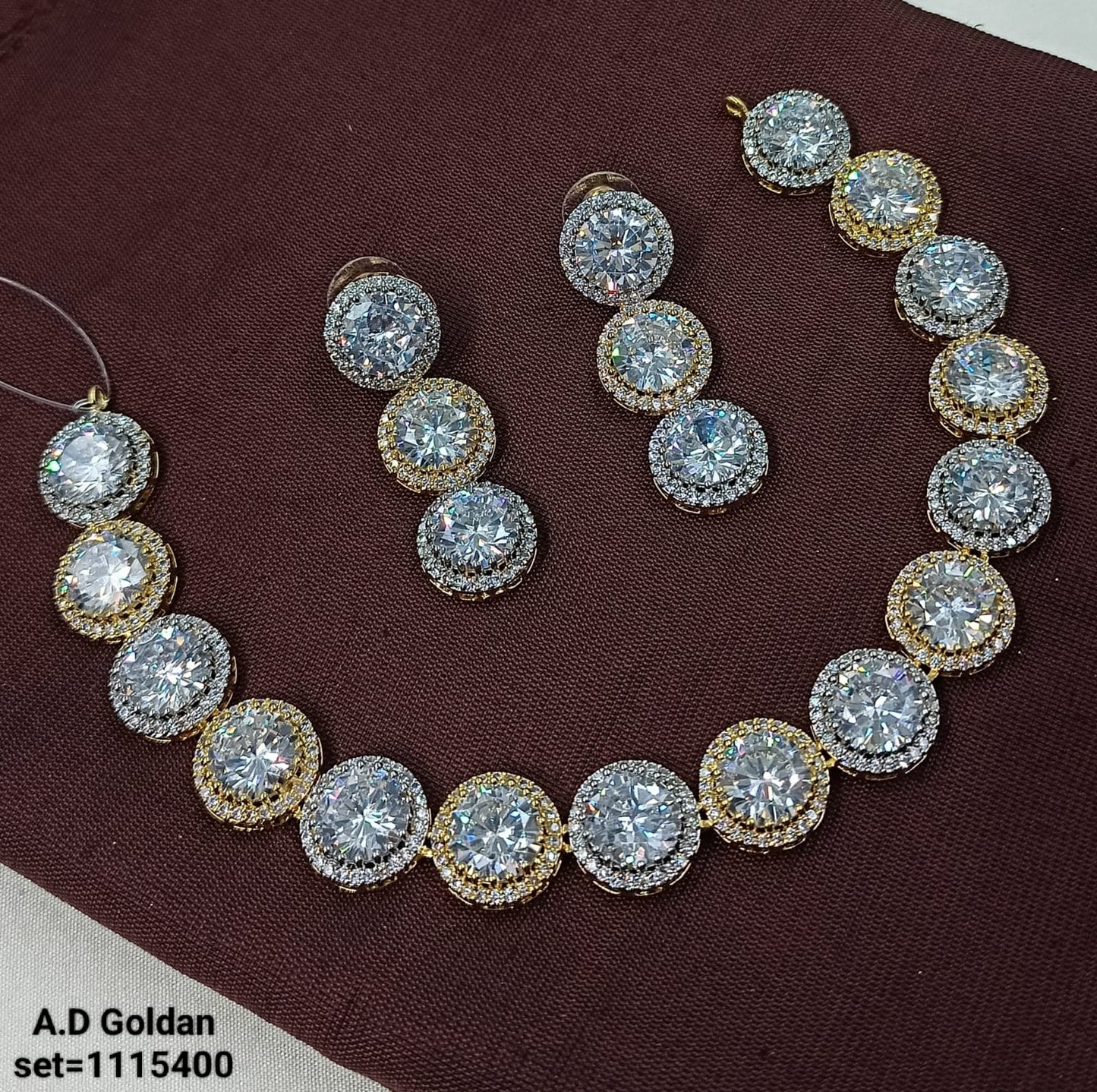 Elegant AD Silver Necklace & Earring Set – Premium Party Wear Jewelry