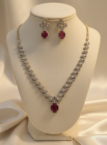 American Diamonds Jewellery set With Teardrop Necklace & Matching Earrings