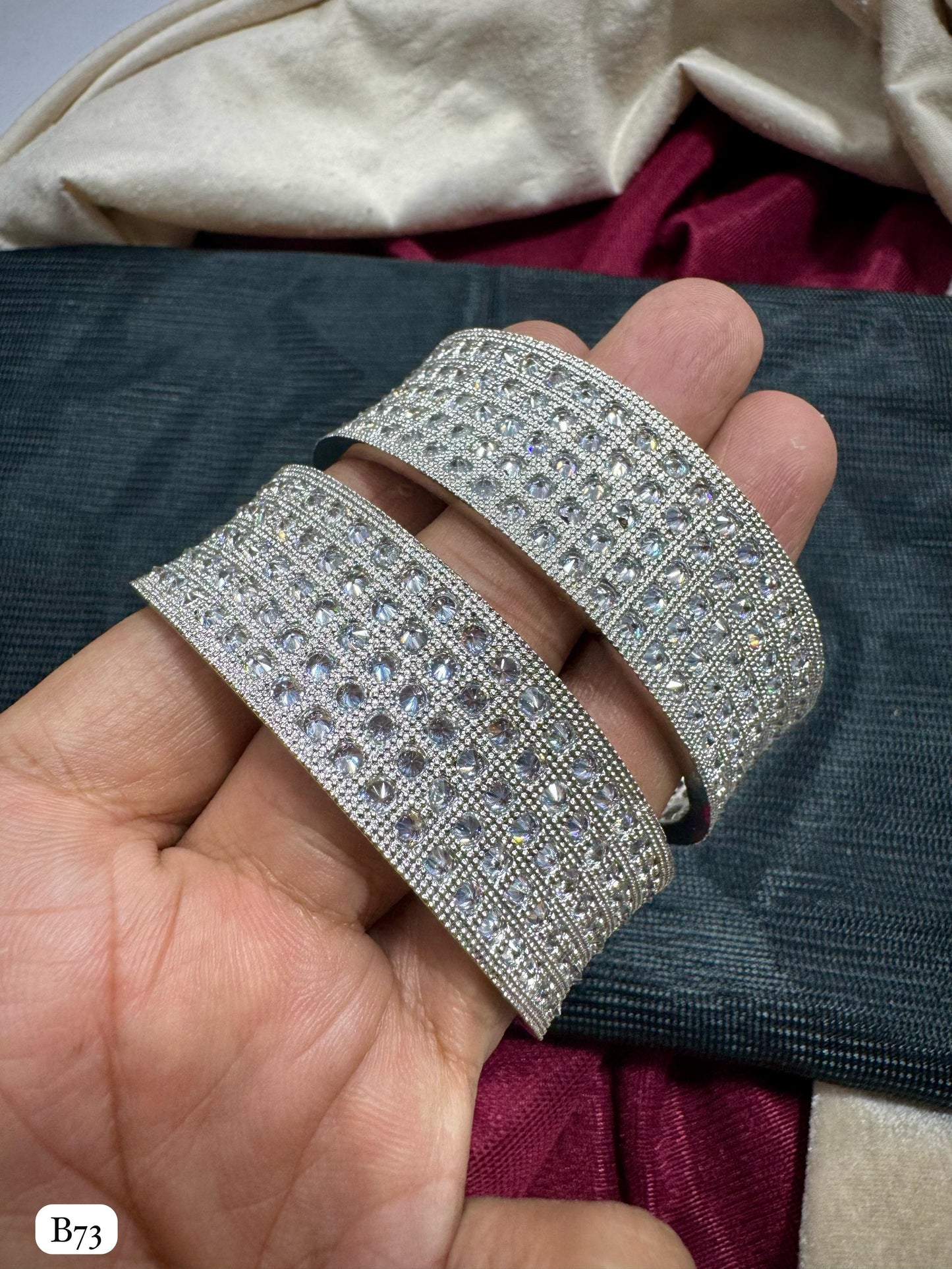 Silver Plated American Diamond Bangles