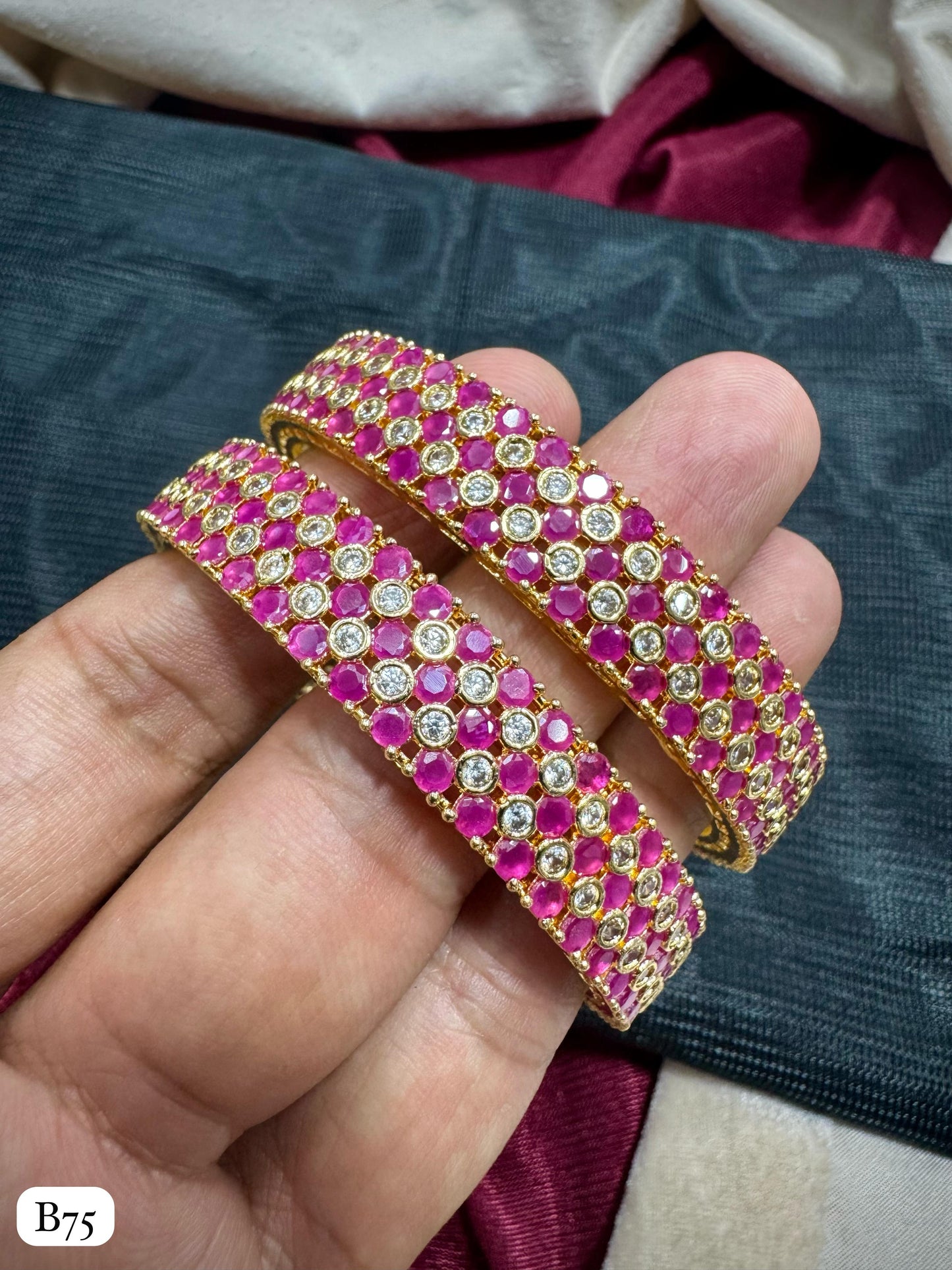 American Diamond Bangles Set