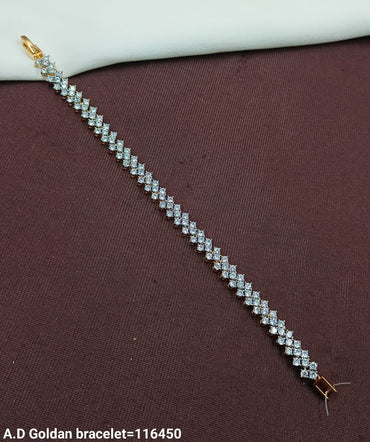 Classic A.D. Golden Diamond Bracelet – Slim & Elegant Design