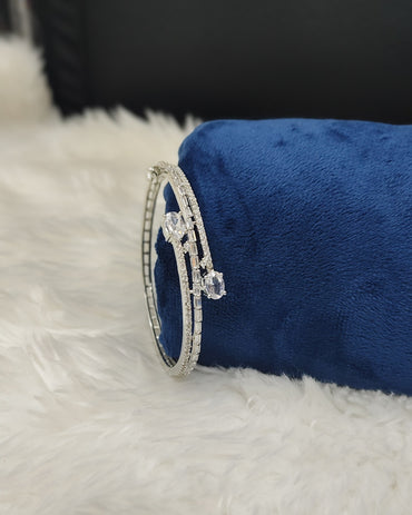 Layered AD Silver Plated Bracelet
