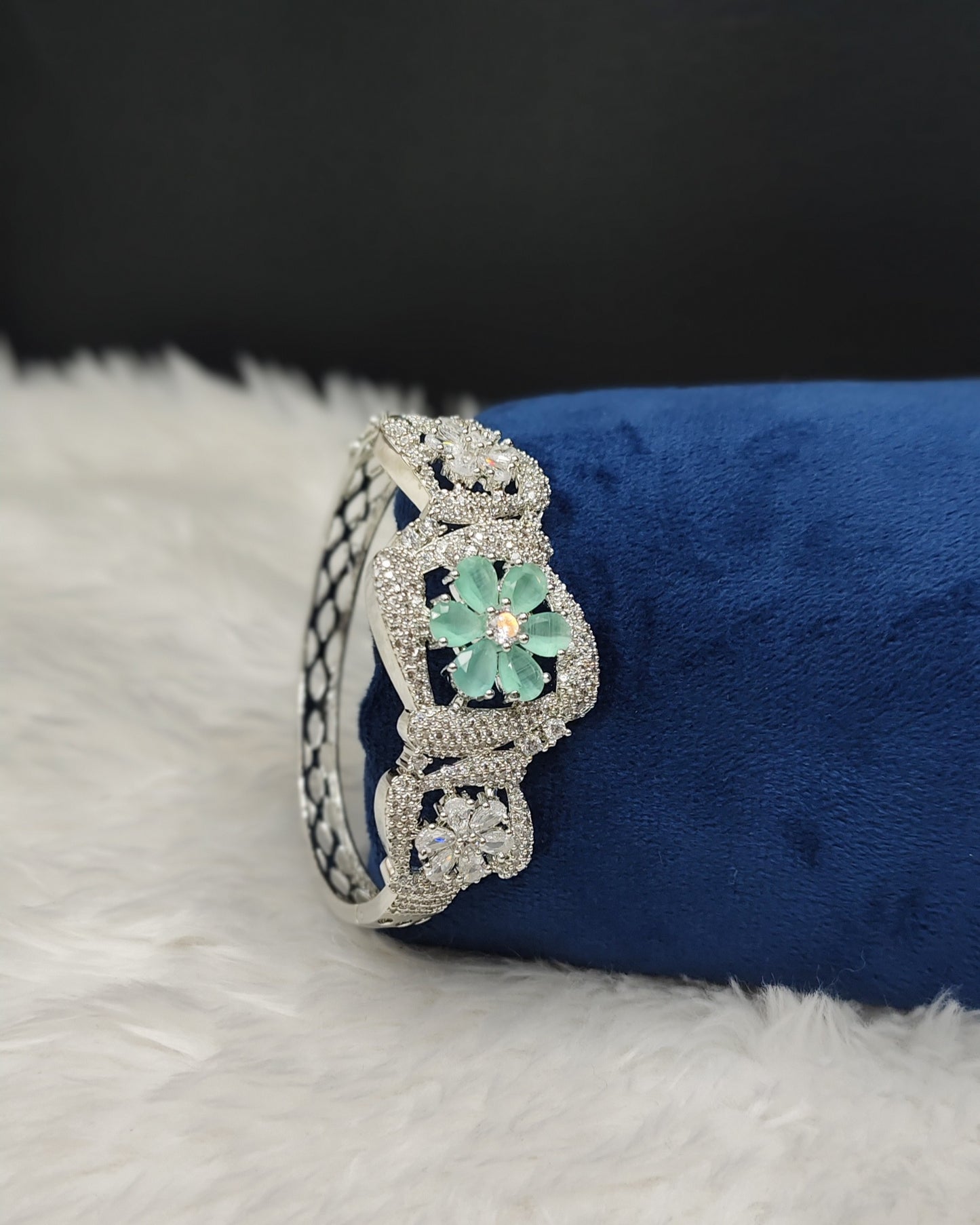 American Diamond Cuff Kada Bracelet