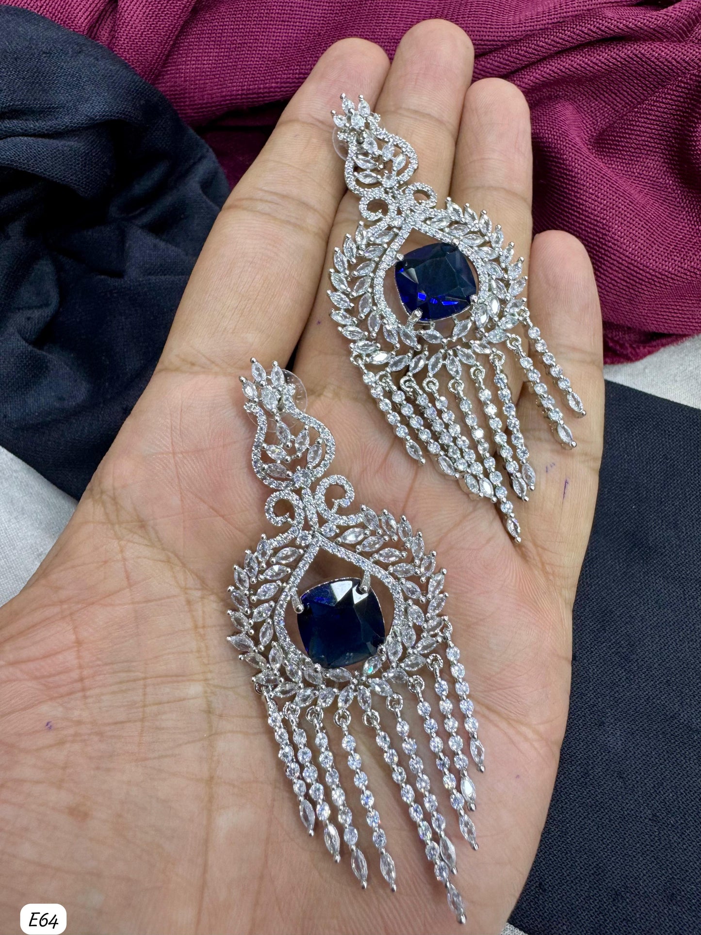 Silver Plated American Diamond Earring