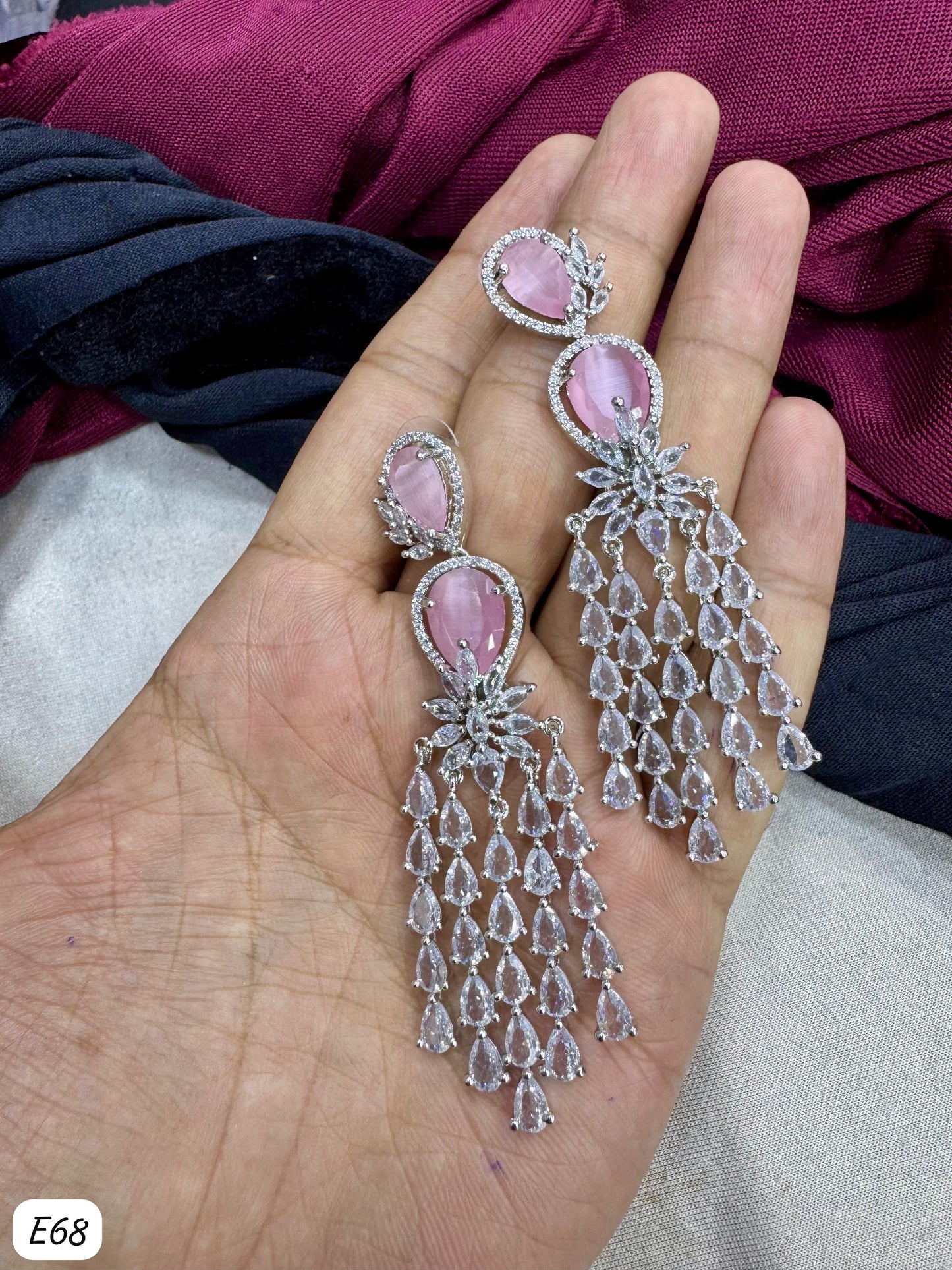 Silver Plated American Diamond Earring
