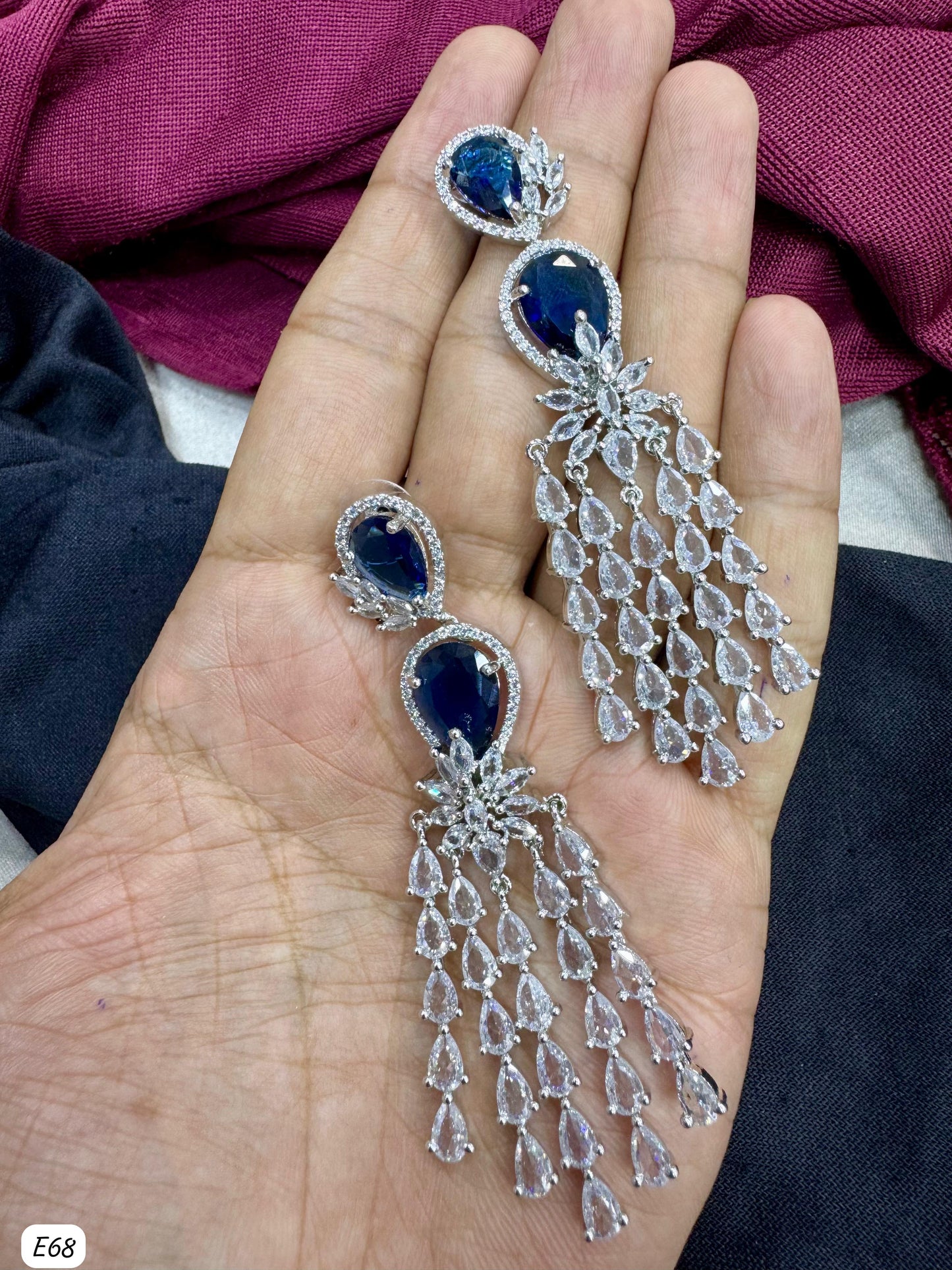 Silver Plated American Diamond Earring