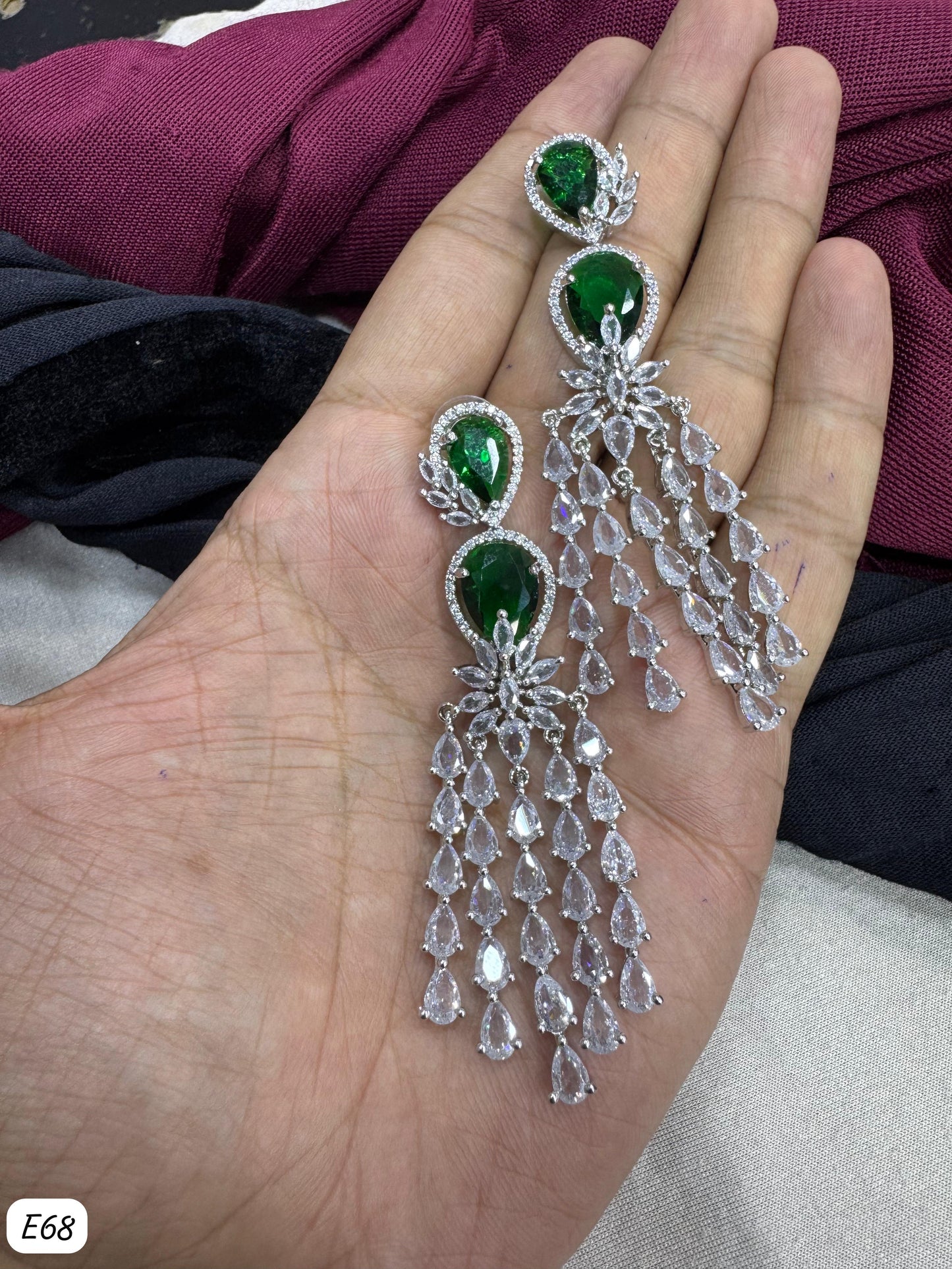 Silver Plated American Diamond Earring