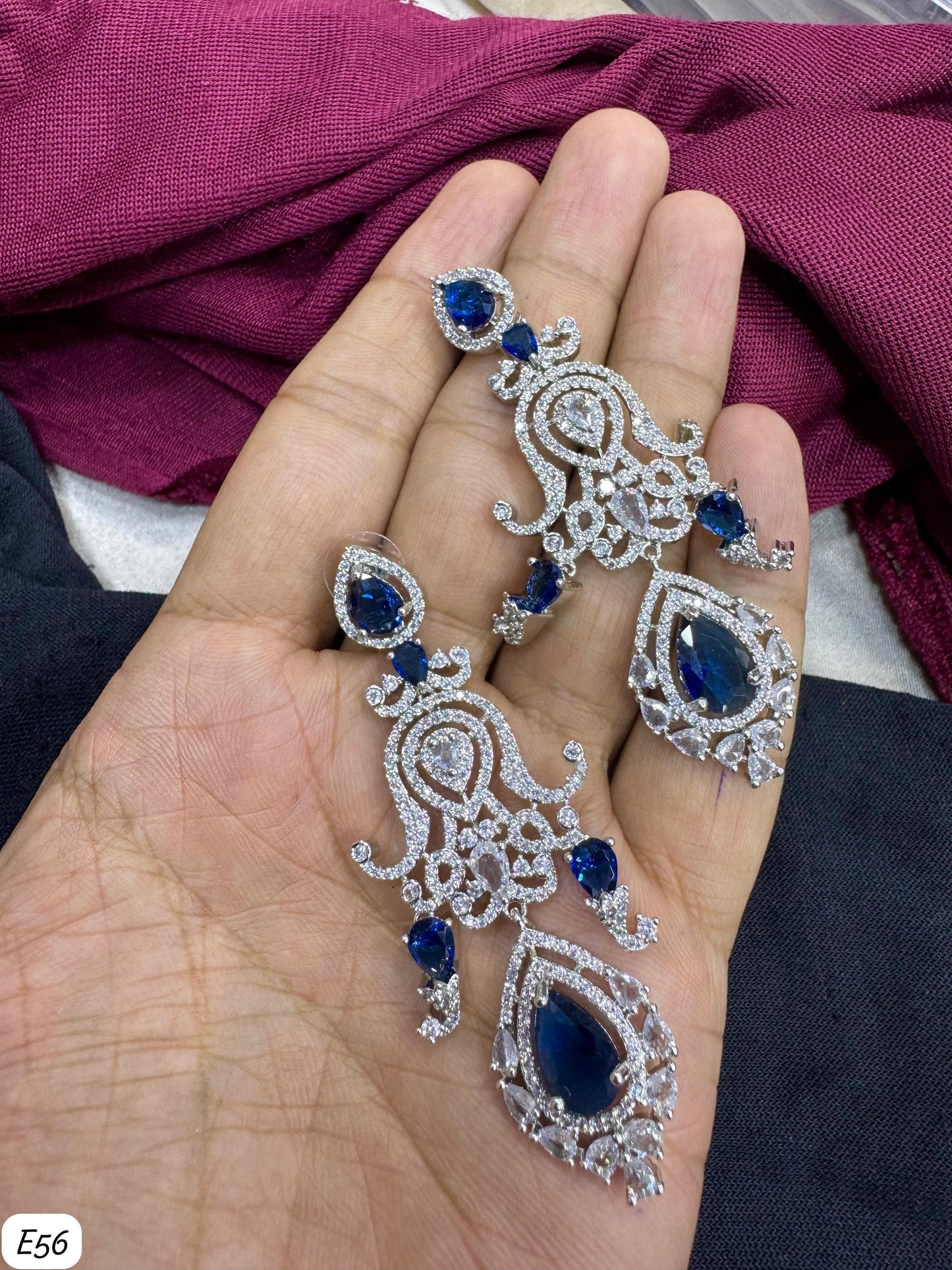 Silver Plated American Diamond Earring