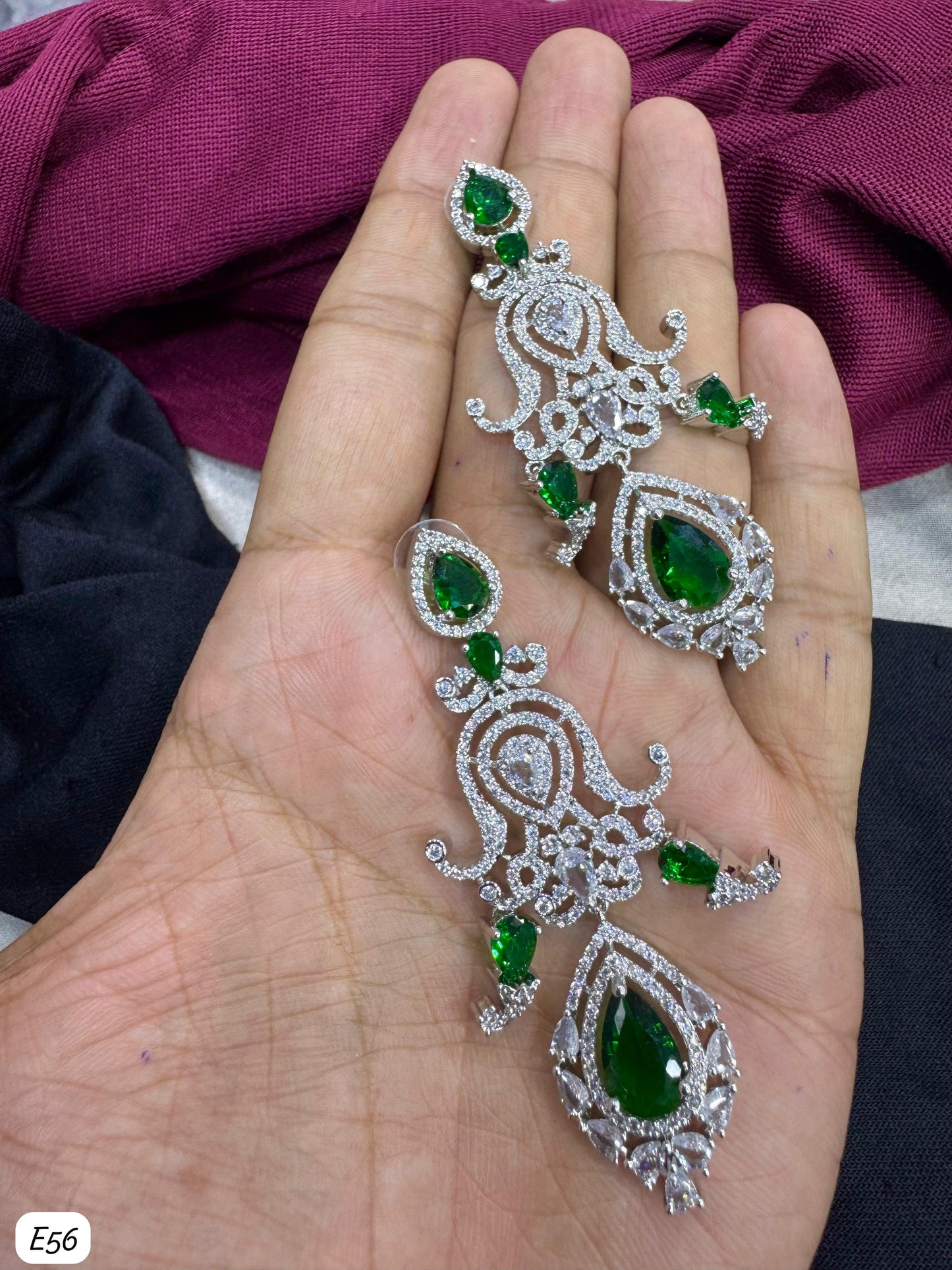 Silver Plated American Diamond Earring