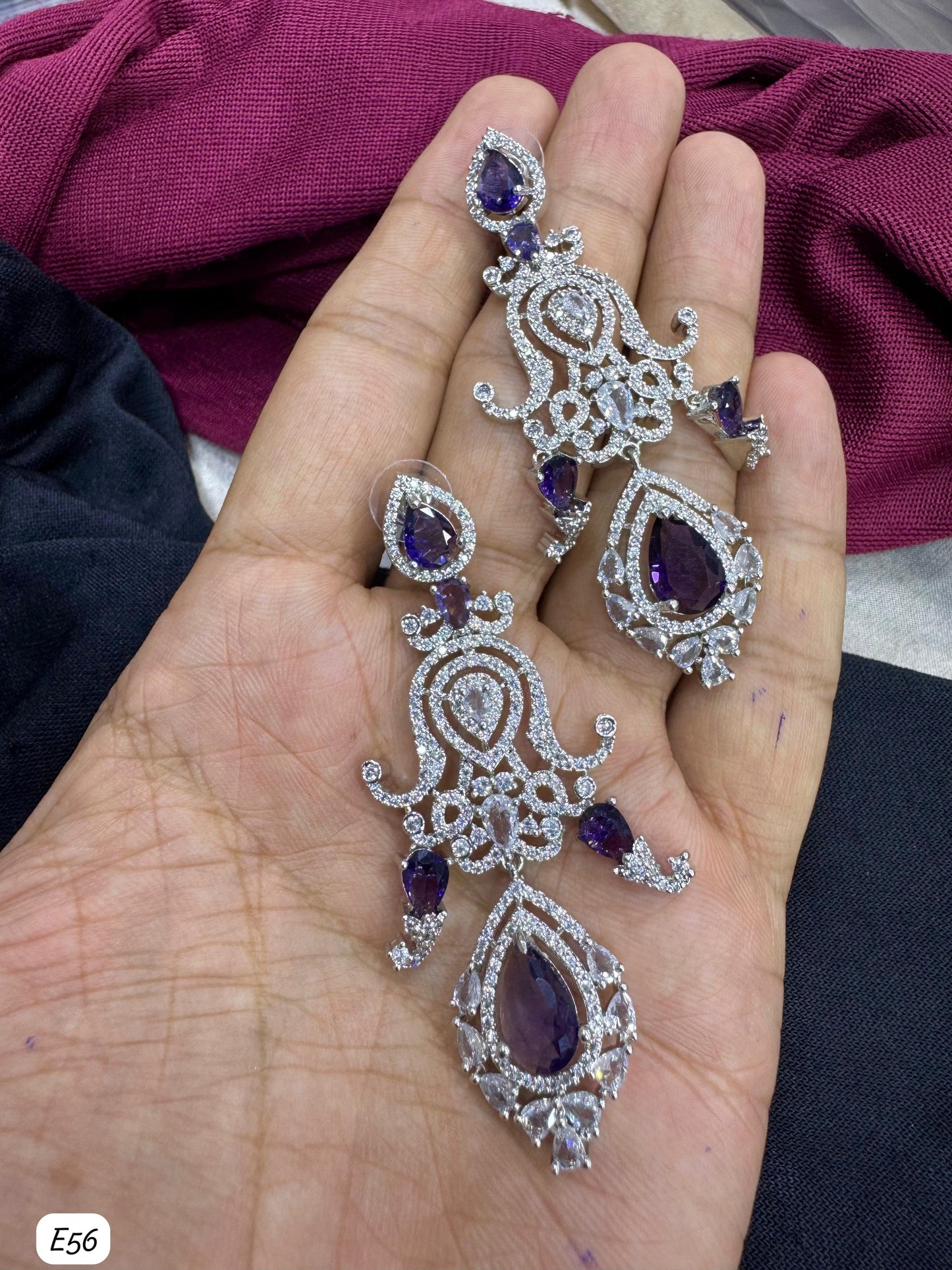 Silver Plated American Diamond Earring