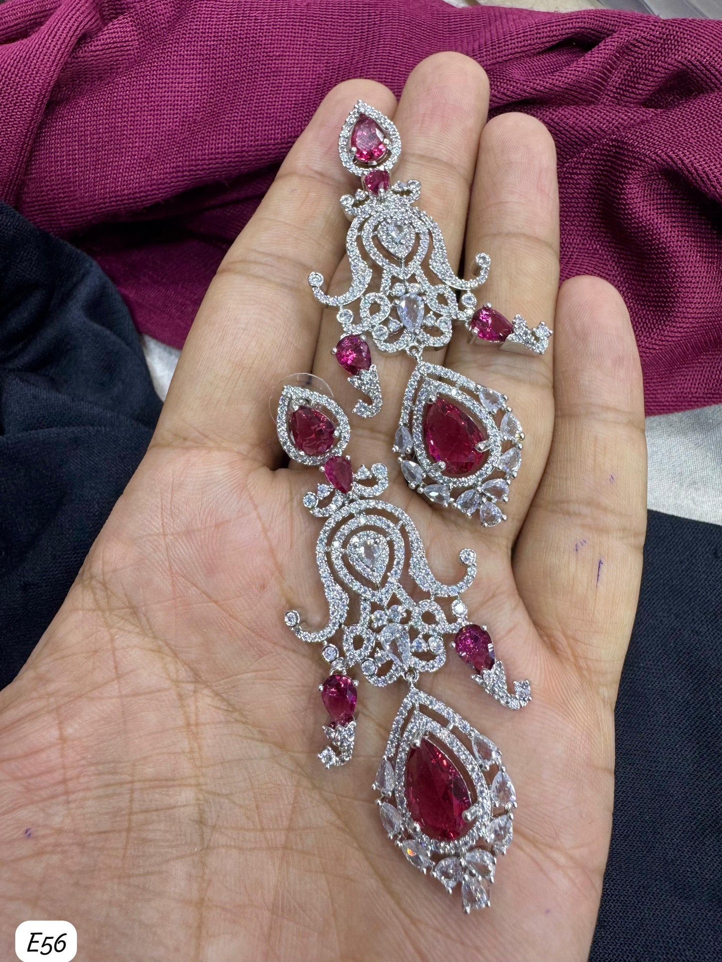Silver Plated American Diamond Earring