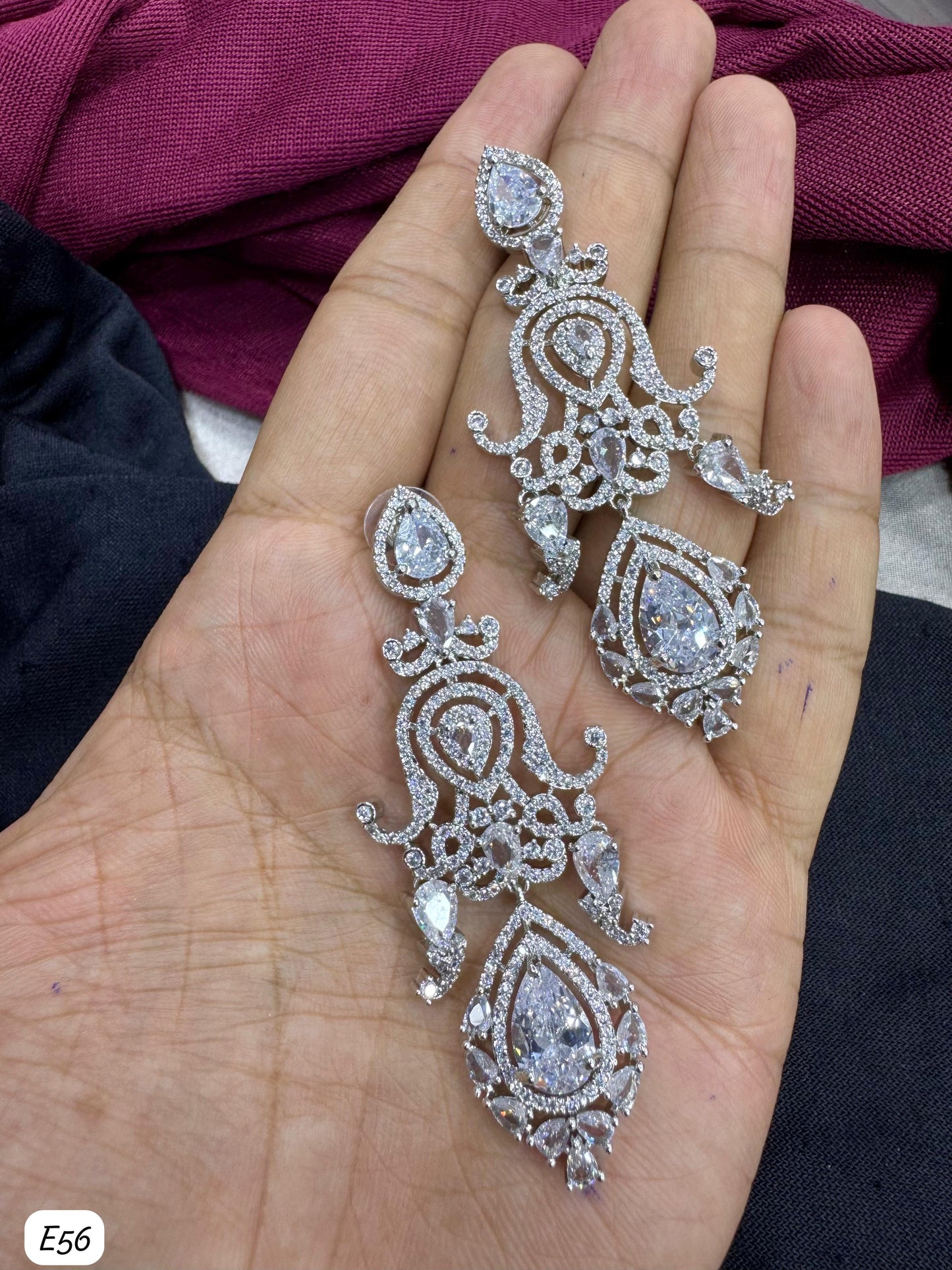 Silver Plated American Diamond Earring
