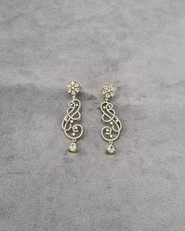 Emerald Green Floral Vine Drop Earrings