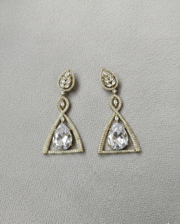 American Diamond Chandelier Drop Earrings For Woman
