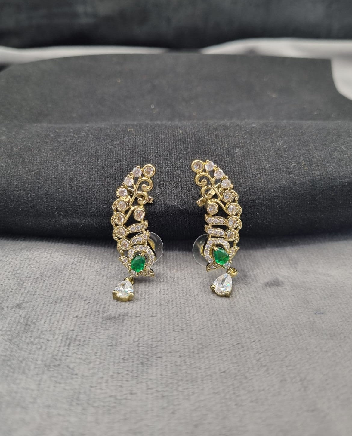 Swirl Ear Climber Earrings – Gold Tone