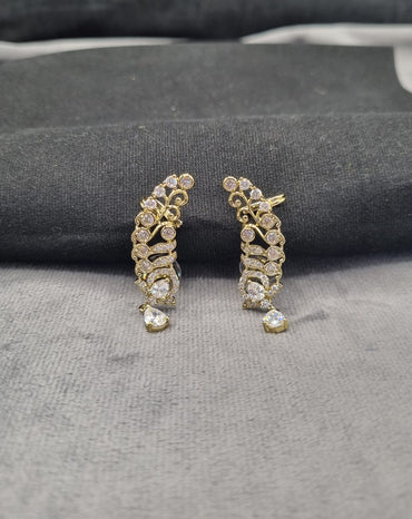 Swirl Ear Climber Earrings – Gold Tone