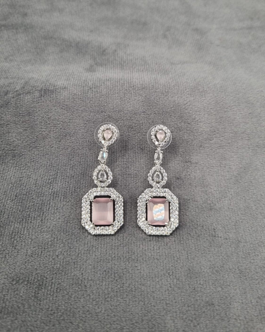 Silver Tone Tiered Halo Drops