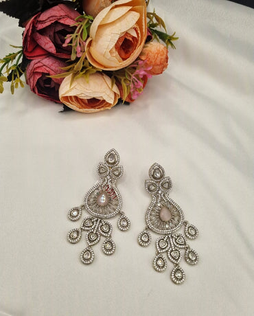 Ornate Vintage Style AD Earrings