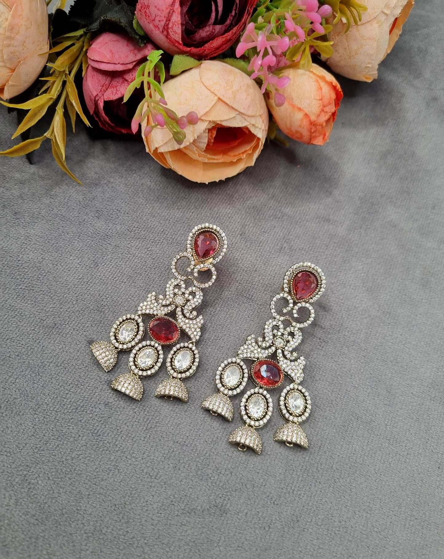 Imperial Blue American Diamond Earrings