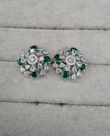 Round Bloom American Diamond Studs