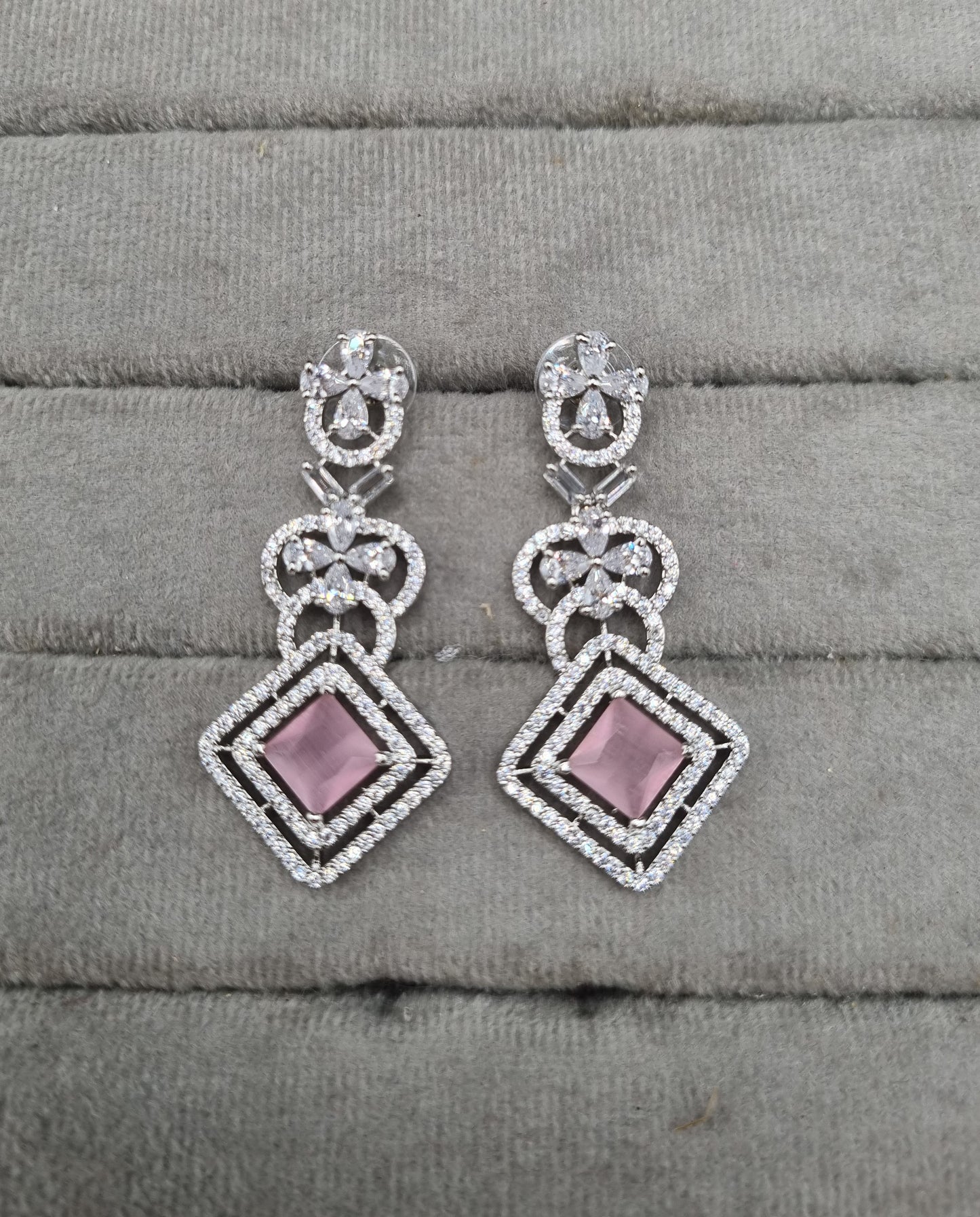 Tiered Crystal Statement Drop Earrings