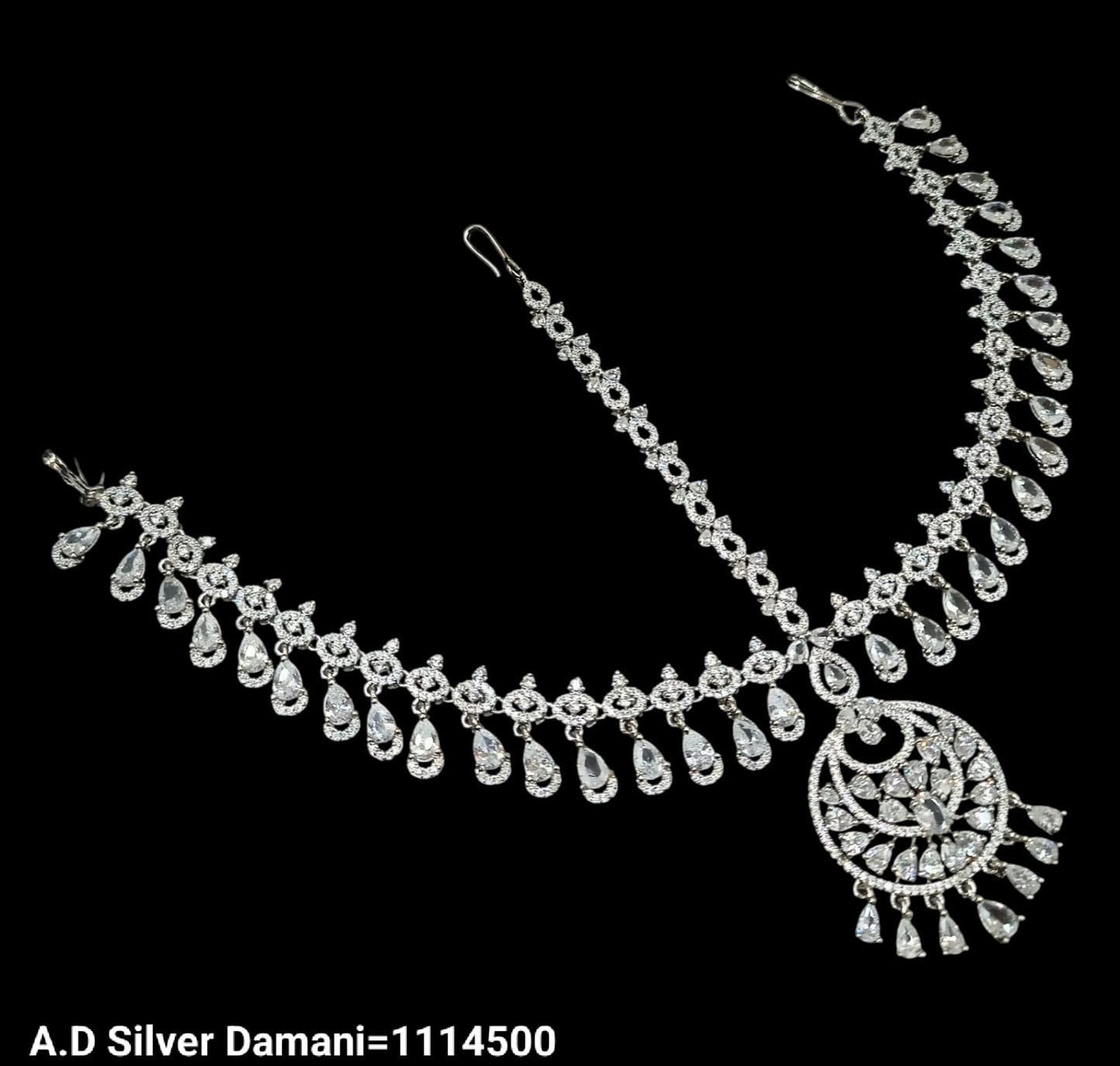 American Diamond Silver Plated Damini Set