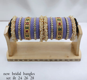 Latest Fashionable Tear Dropped Silk Thread Pearl Dropped Beautiful Chudda Combo Set For Women And Girls  For Wedding