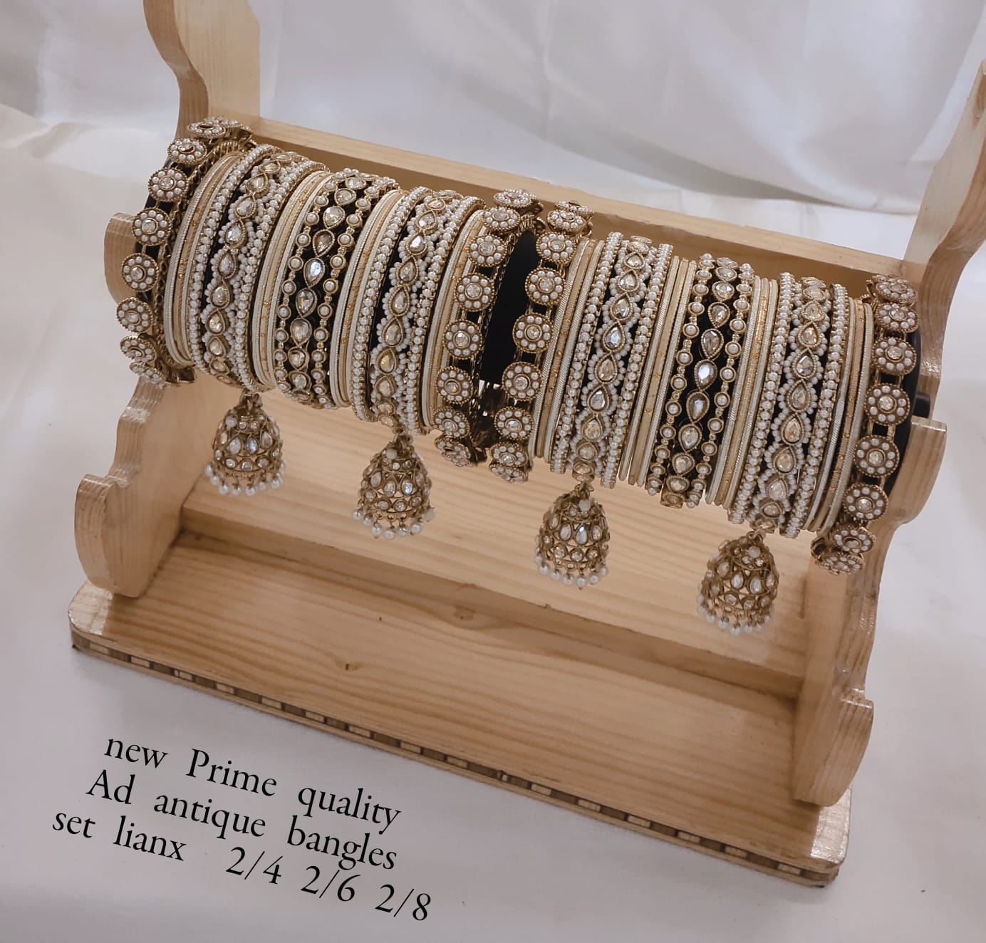 Antique Gold Wedding Chooda Bangle Set