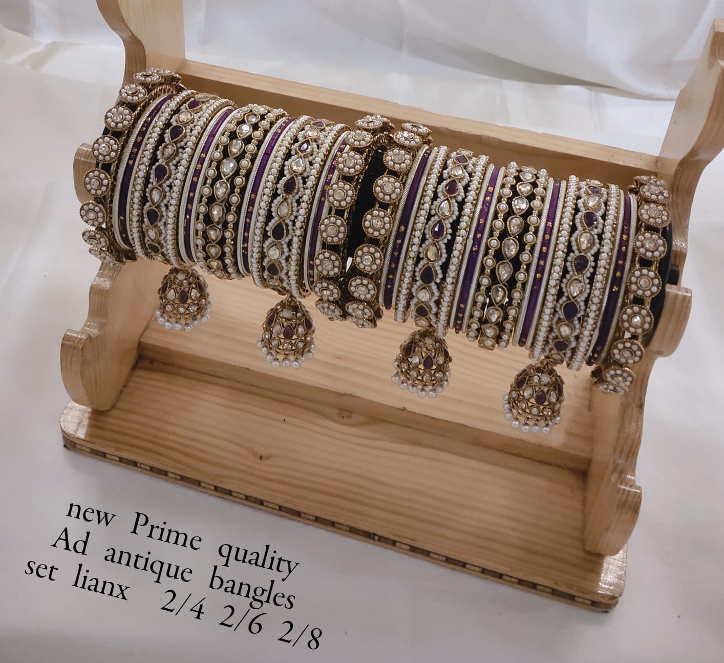 Antique Gold Wedding Chooda Bangle Set