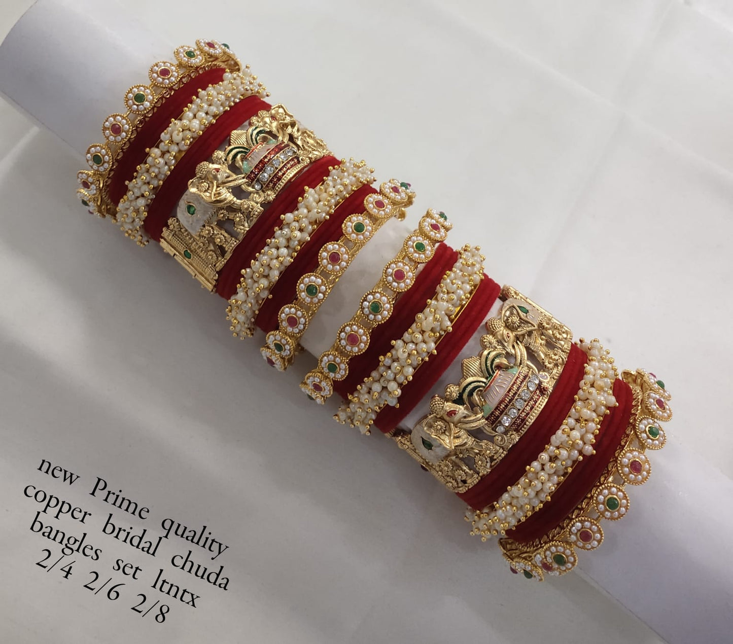 Gold Plated Velvet Chuda Set