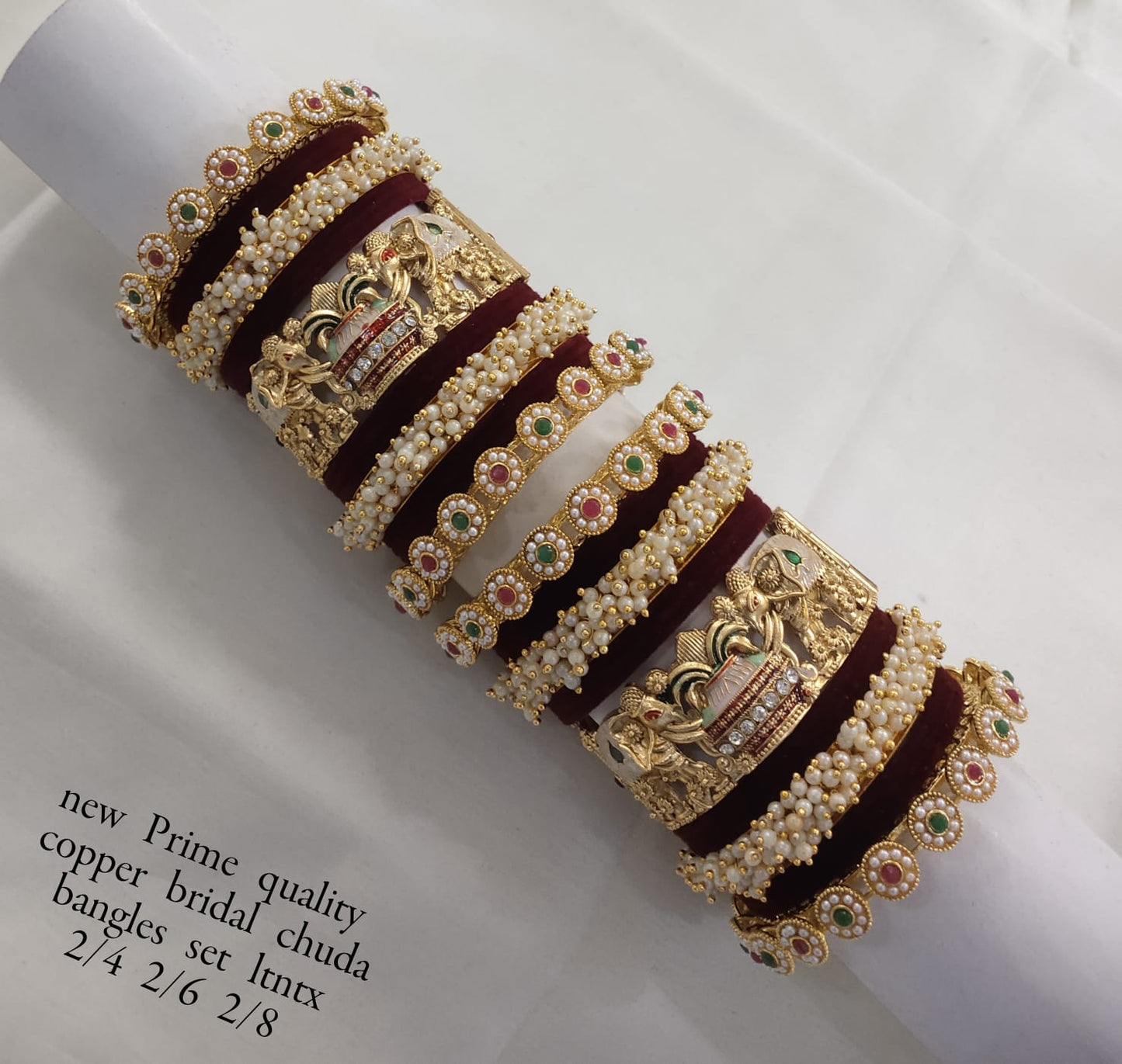 Gold Plated Velvet Chuda Set