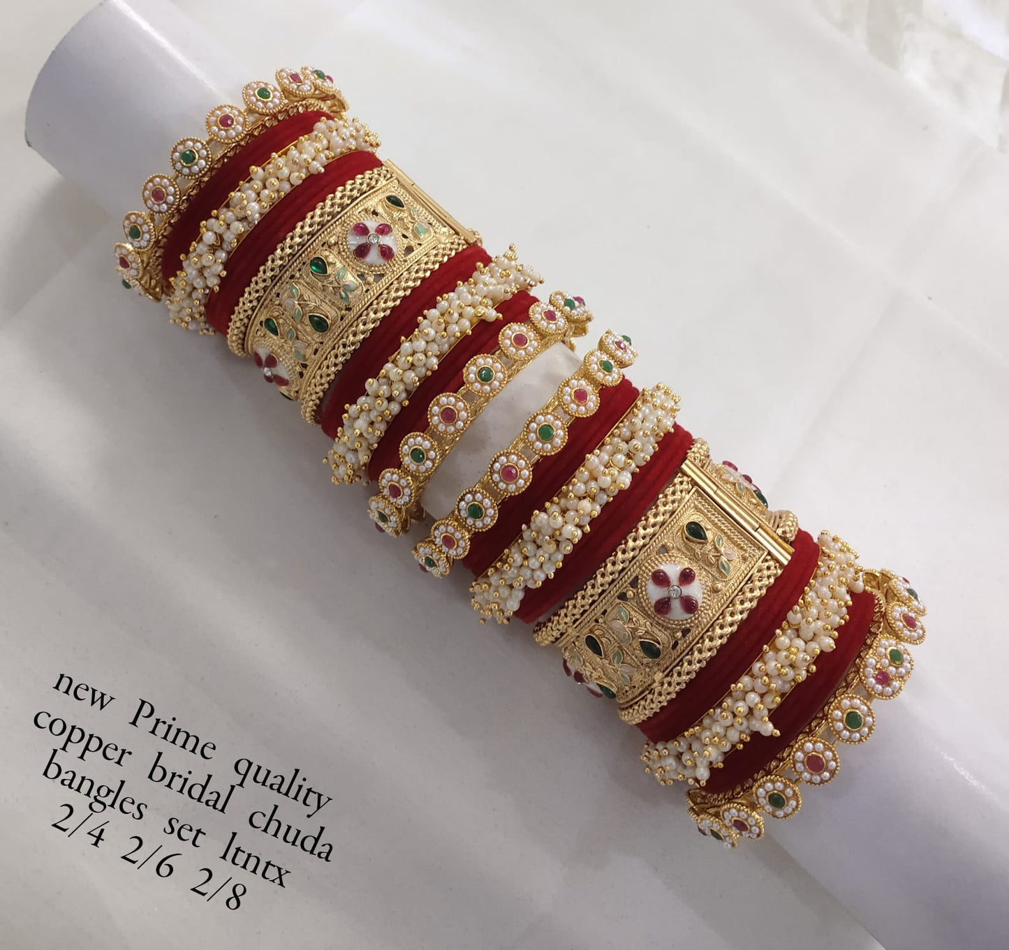Gold Plated Velvet Chuda Set